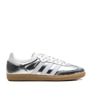 Adidas Samba Metallic Silver and White Shoes